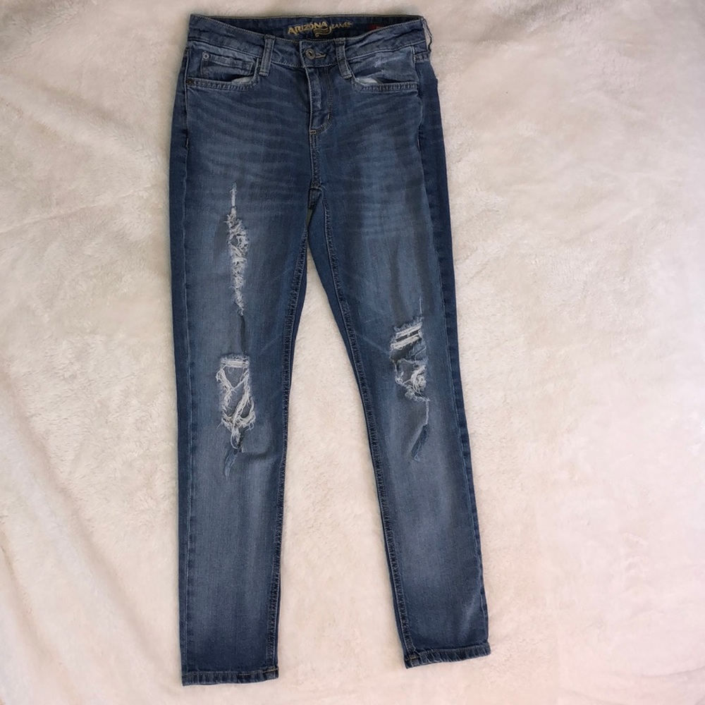 Arizona Jean Co Distressed Boyfriend Jeans